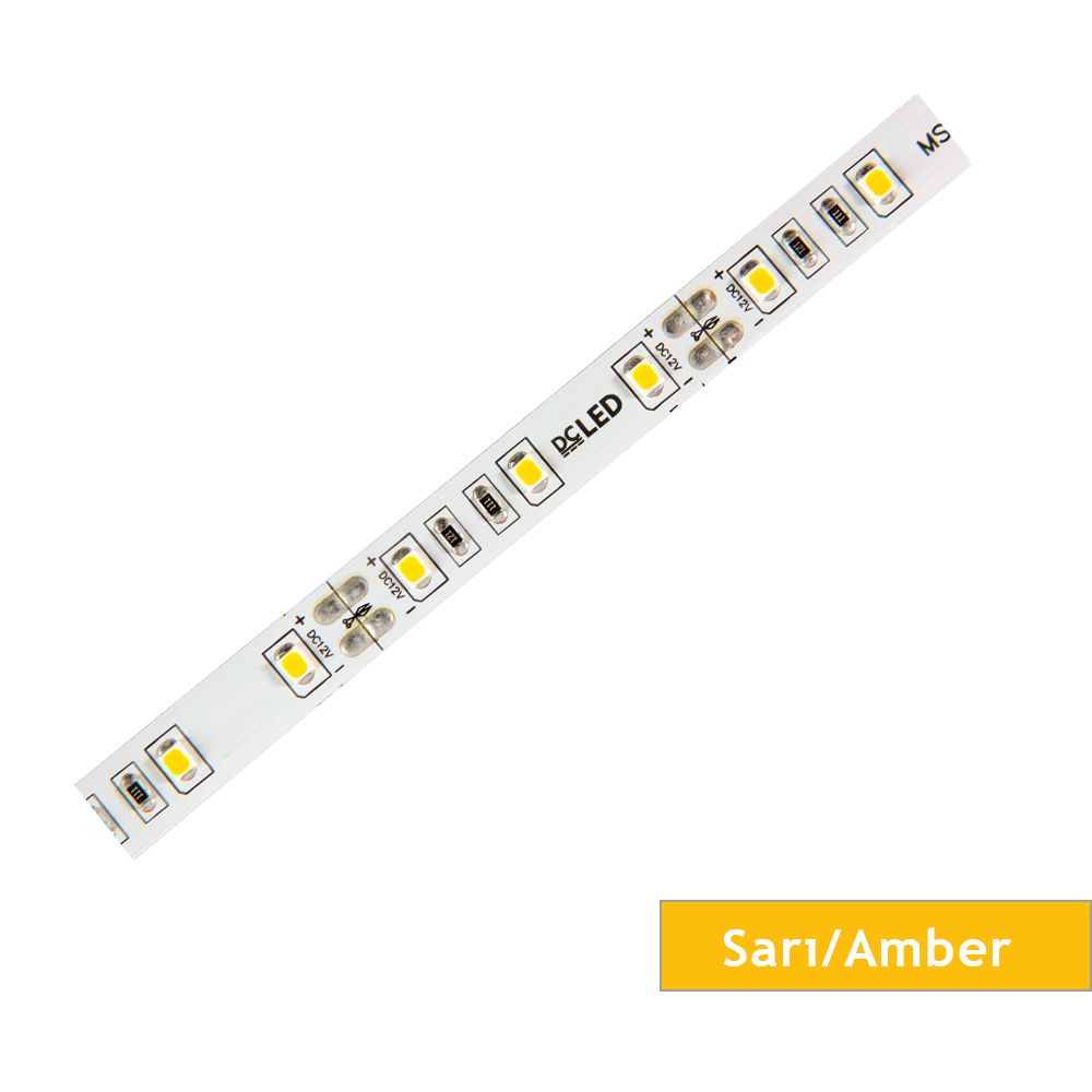 Şerit, DCLED, 2835, MT/60,Sarı, 12V, 12W, IP20, 10MM, MY