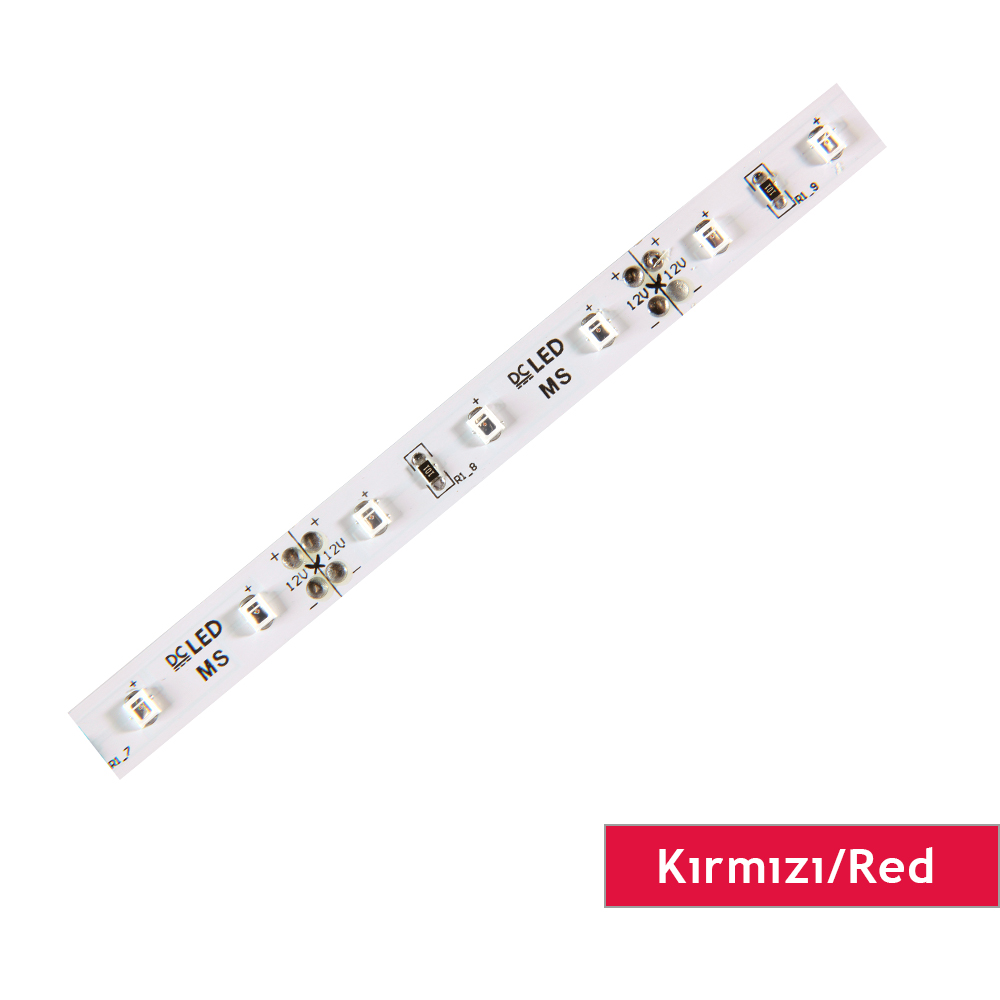 Şerit, DCLED, 2835, MT/60,Kırmızı, 12V, 12W, IP20, 10MM, RS