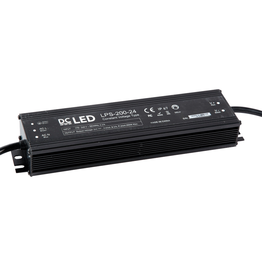 DCLED METAL DIŞ MEKAN 200W-24V-8.3A IP67 SABİT VOLTAJ LED SÜRÜCÜ