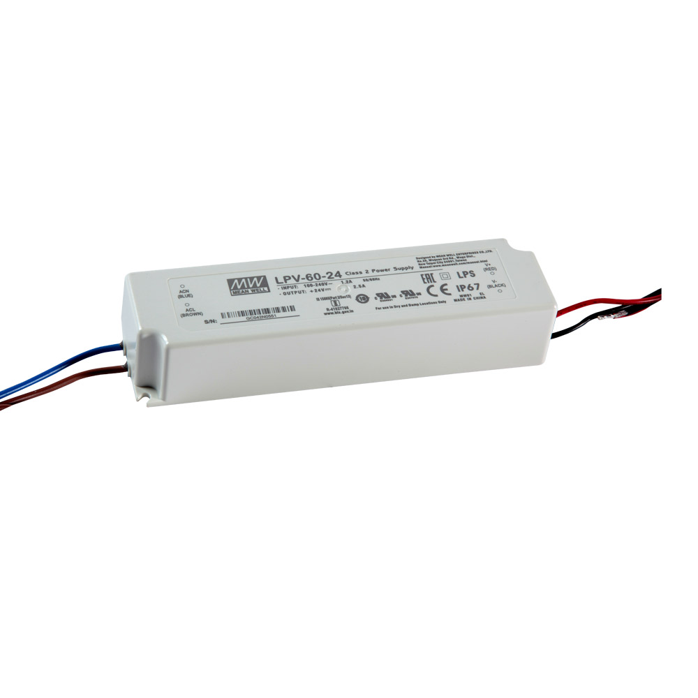 MW-LPV-60-24-2.5A DIŞ MEKAN SABİT VOLTAJ LED SÜRÜCÜ