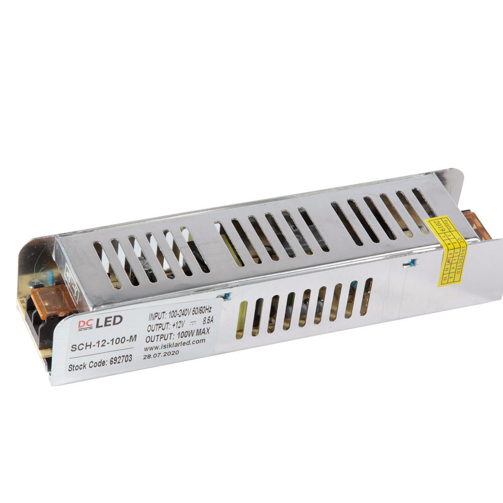 DCLED İÇ MEKAN SABİT VOLTAJ LED SÜRÜCÜ T-100W-12V-S