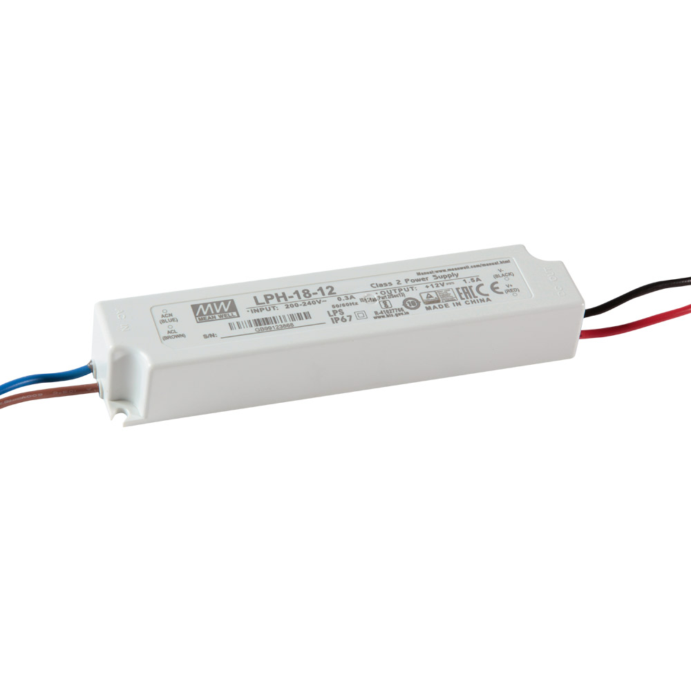 MW PVC DIŞ MEKAN 20W-12V-1.67A IP67 SABİT VOLTAJ LED SÜRÜCÜ