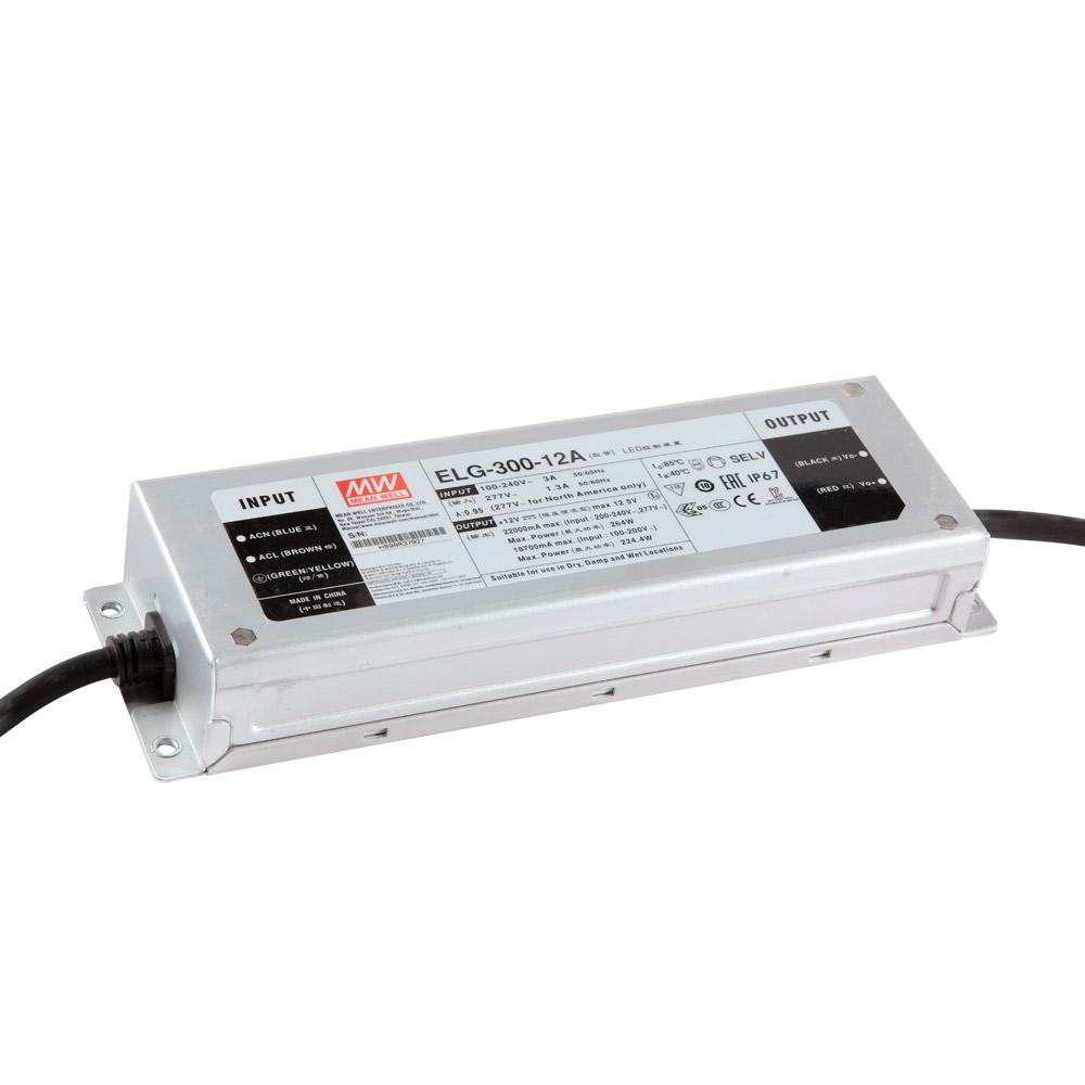 MW METAL HLG 320W-12V-22A-B IP67 DIŞ MEKAN SABİT VOLTAJ LED SÜRÜCÜ