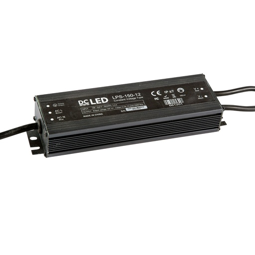 [661201] DCLED METAL DIŞ MEKAN 150W-12V-12.5A IP67 SABİT VOLTAJ LED SÜRÜCÜ