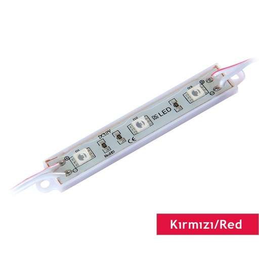 [207401] DCLED EPS3 KIRMIZI EPOKSİ 5050 EKONOMİK ÜÇLÜ MODÜL