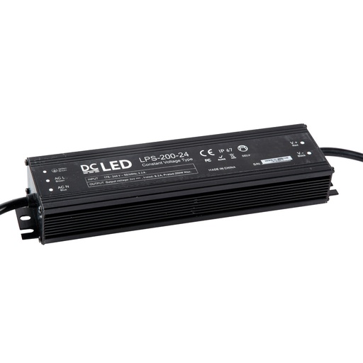 [665901] DCLED METAL DIŞ MEKAN 200W-24V-8.3A IP67 SABİT VOLTAJ LED SÜRÜCÜ