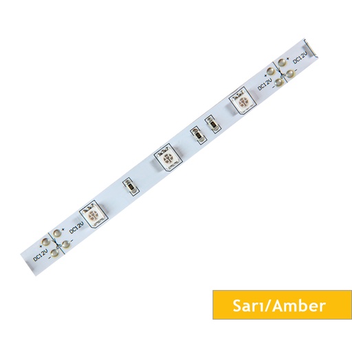 [301602] Şerit, DCLED, 5050, MT/30,Sarı, 12V, 6W, IP20, 10MM, BT