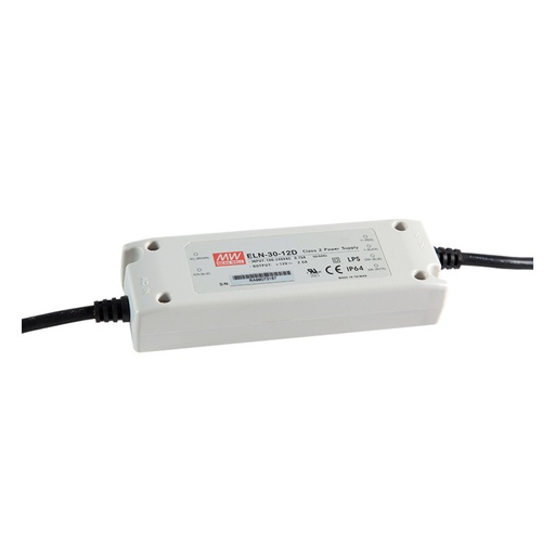 [ELN30-12D] MW ELN-30-12D SABİT VOLTAJ DIŞ MEKAN IP64 30W 2,5A 12V LED SÜRÜCÜ