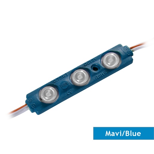 [206703] DCLED PM3 MAVİ KISA MERCEKLİ 160 D 2835 0.72W ÜÇLÜ MODÜL