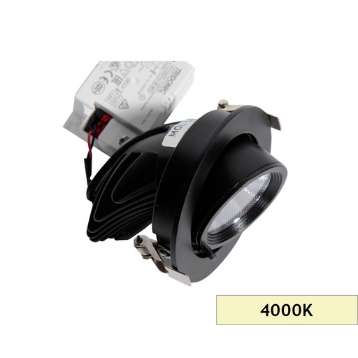 [7412402] SALYANGOZ LED SPOT - 10W - 4000K SİYAH KASA IP20 Ø:90MM