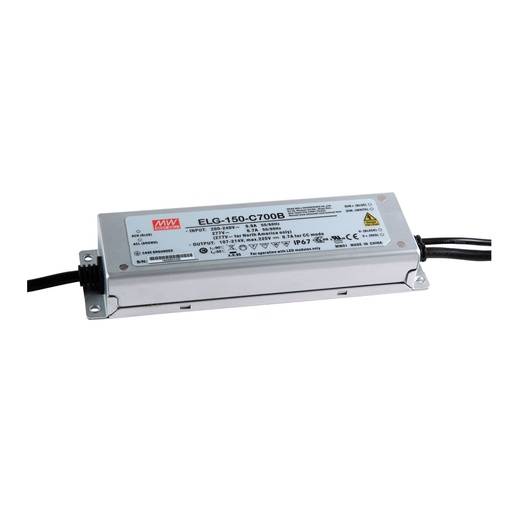 [ELG-150-C700B] MW ELG-150-C700B AKIM AYARLI DIŞ MEKAN IP67 150W 350mA - 700mA 107VDC - 214VDC LED SÜRÜCÜ