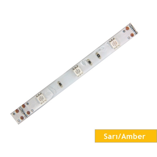 [306603] Şerit, DCLED, 5050, MT/30, SARI, 12V, 7.2W, IP65, 10MM,RS
